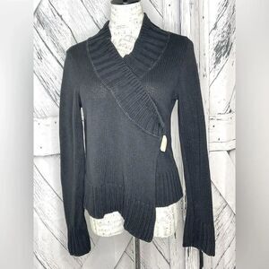 Willow Cardigan Asymmetrical Black Small
